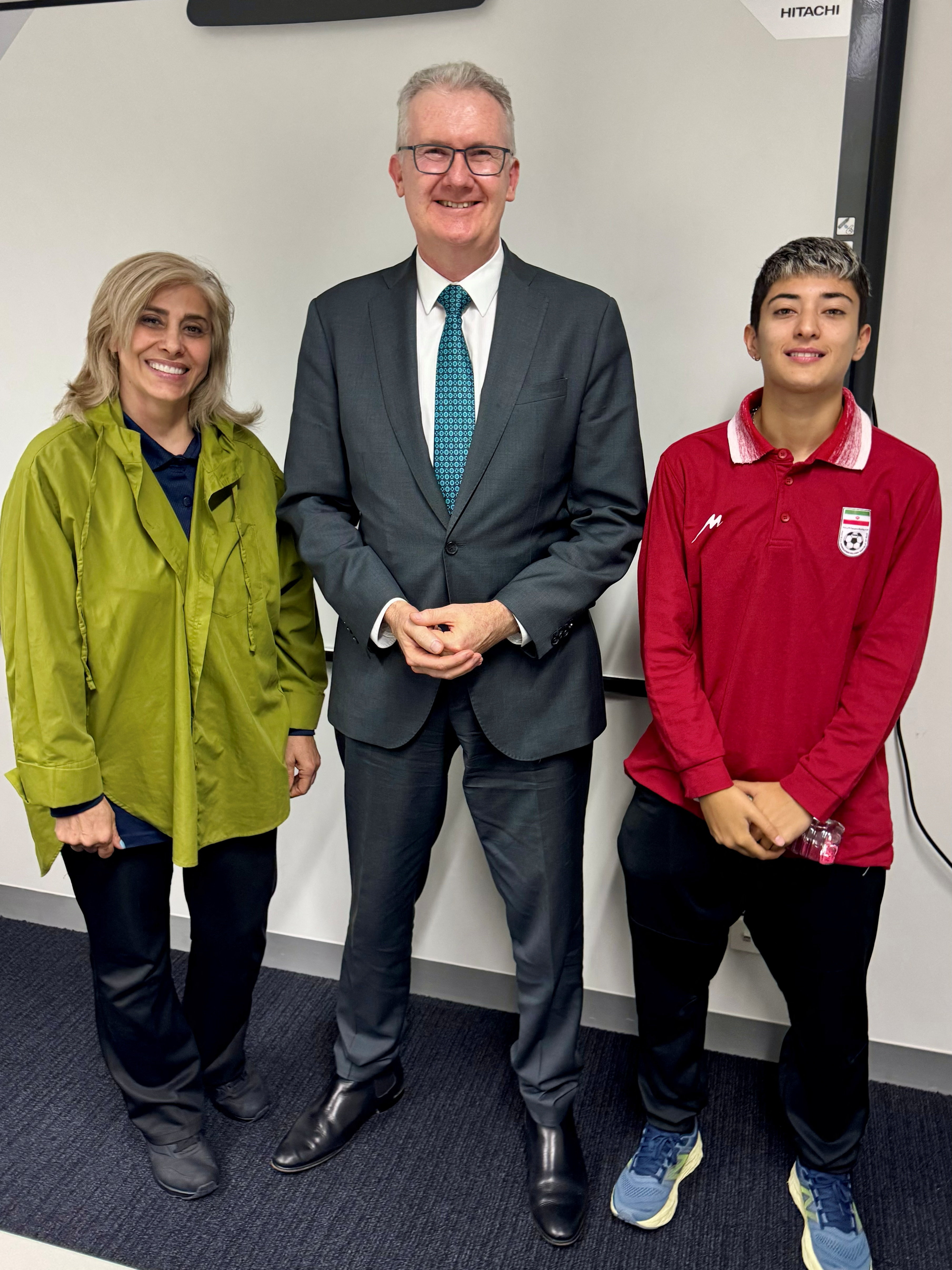 Australia's Home Affairs Minister Tony Burke grants women from the Iranian women's soccer team humanitarian visas