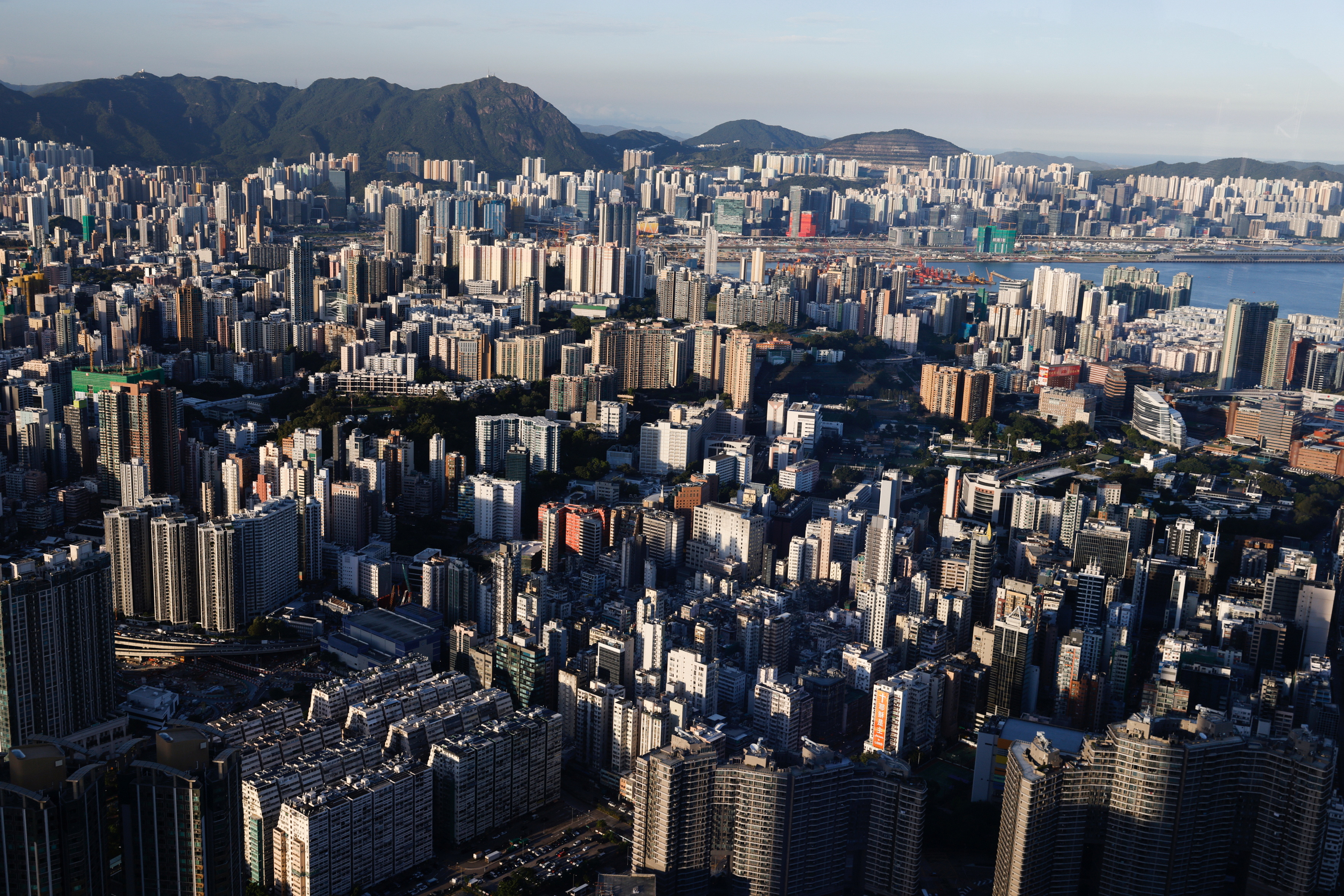 A general view of skyline buildings, in Hong Kong