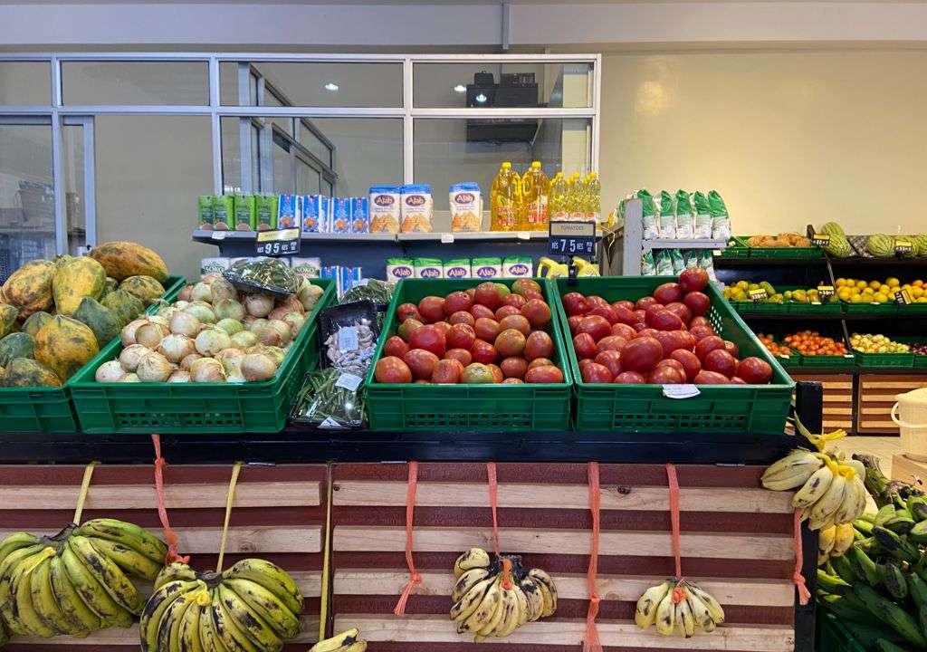 Food Stuff and produce or groceries at a market stall