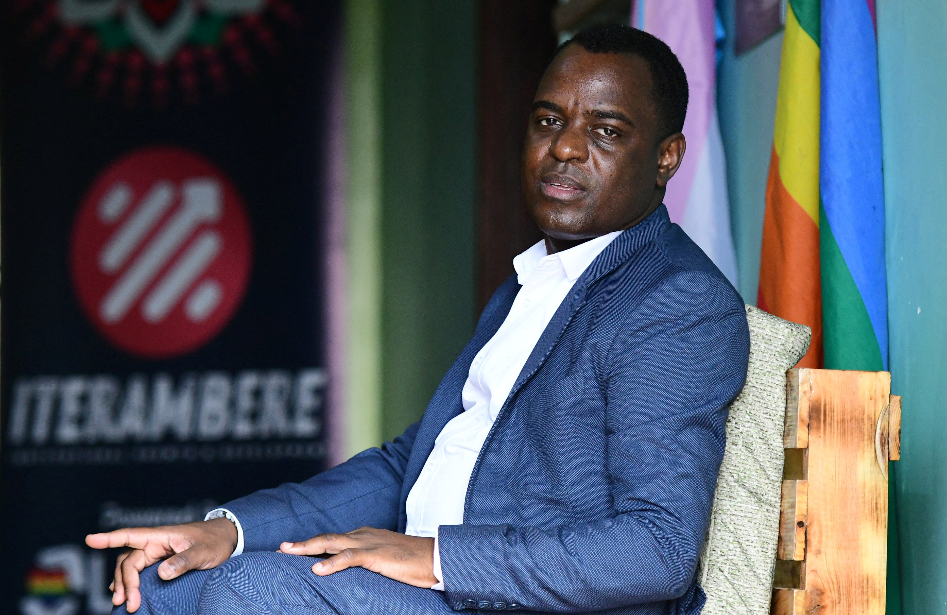Ugandan LGBTQ activist Frank Mugisha poses for a photograph after a Reuters interview in Makindye suburb, of Kampala