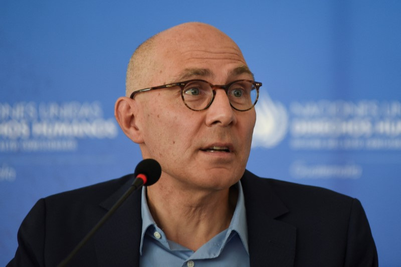 UN High Commissioner for Human Rights Volker Turk holds a press conference in Guatemala City