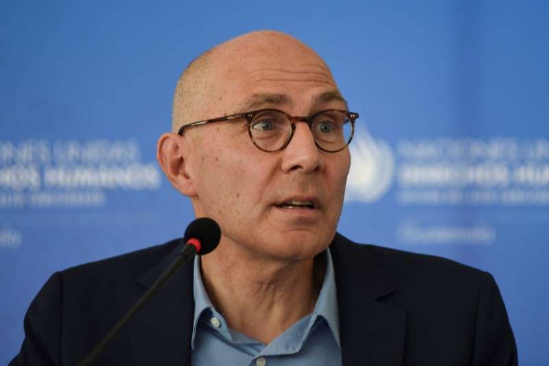 UN High Commissioner for Human Rights Volker Turk holds a press conference in Guatemala City