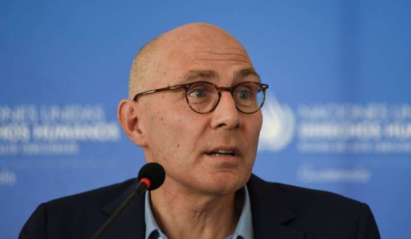 UN High Commissioner for Human Rights Volker Turk holds a press conference in Guatemala City