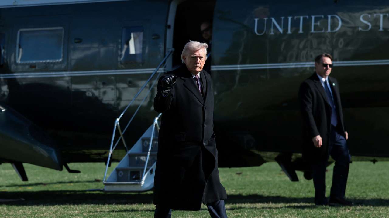 U.S. President Donald Trump returns to the White House in Washington