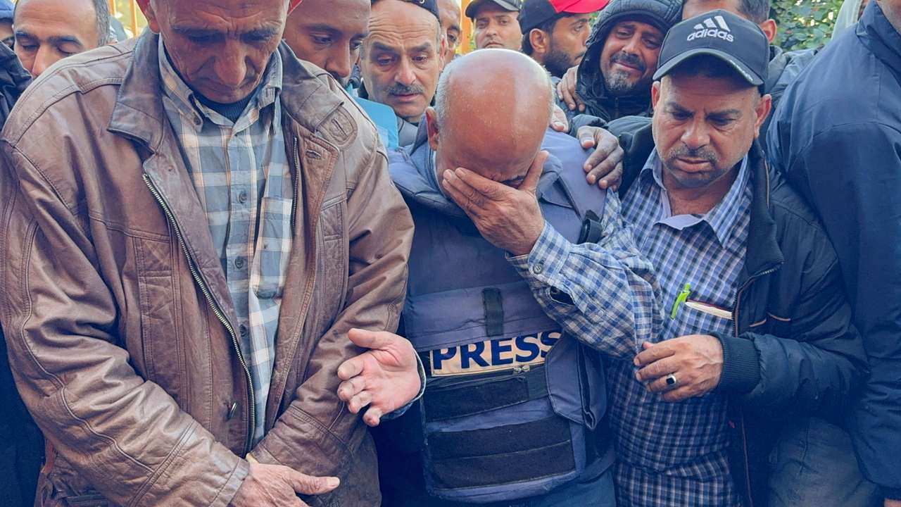 Funeral of Al Jazeera cameraman Samer Abu Daqqa, in Khan Younis