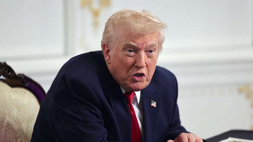 U.S. President Trump participates in a call with military service members, in Palm Beach