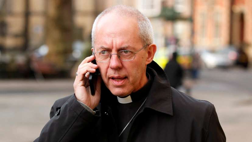 FILE PHOTO: Archbishop of Canterbury Welby arrives at York Minster before a service to consecrate Reverend Libby Lane as the first female Bishop in the Church of England in York