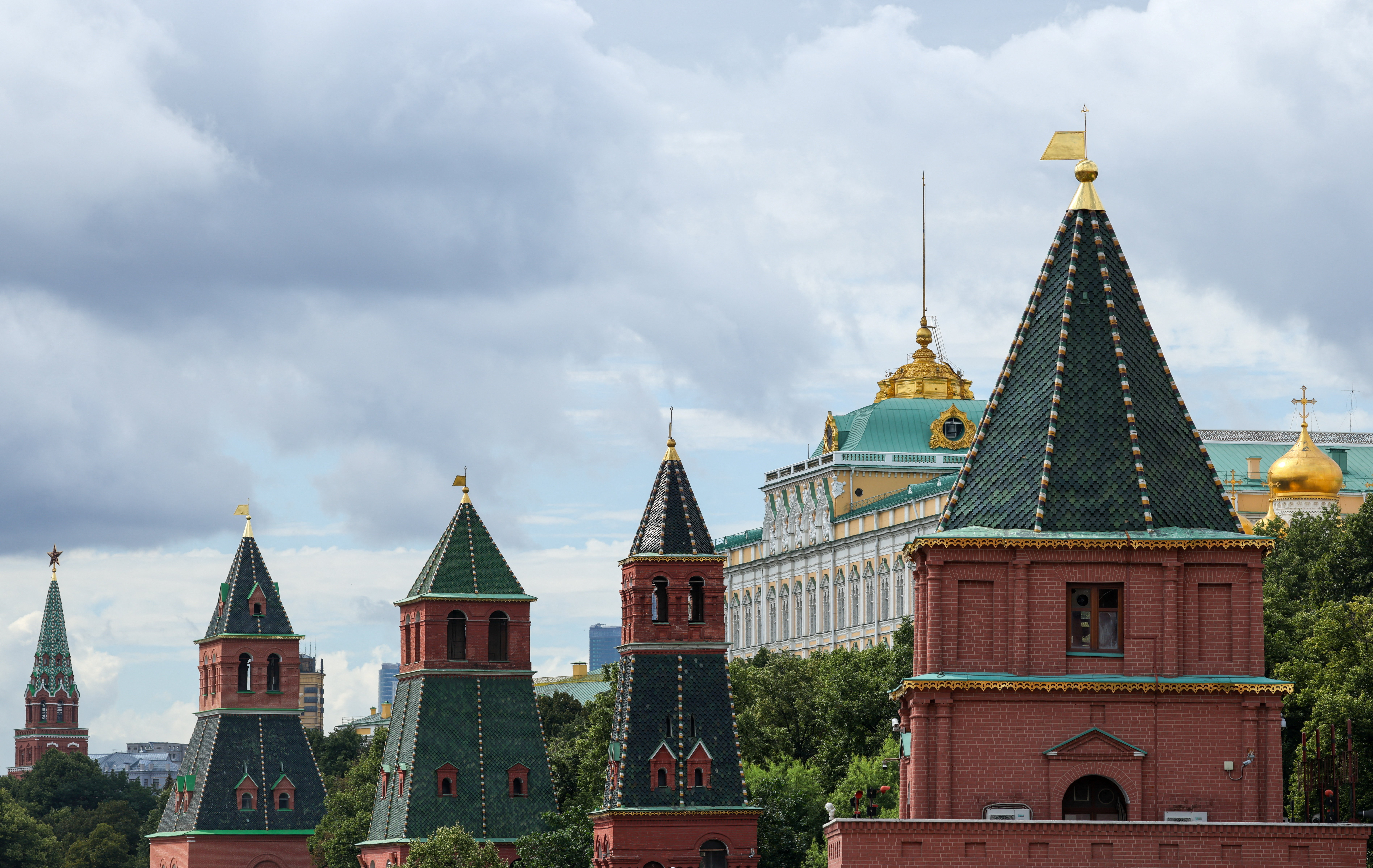 A view shows Kremlin's towers in central Moscow