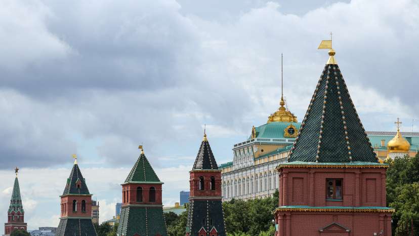 A view shows Kremlin's towers in central Moscow