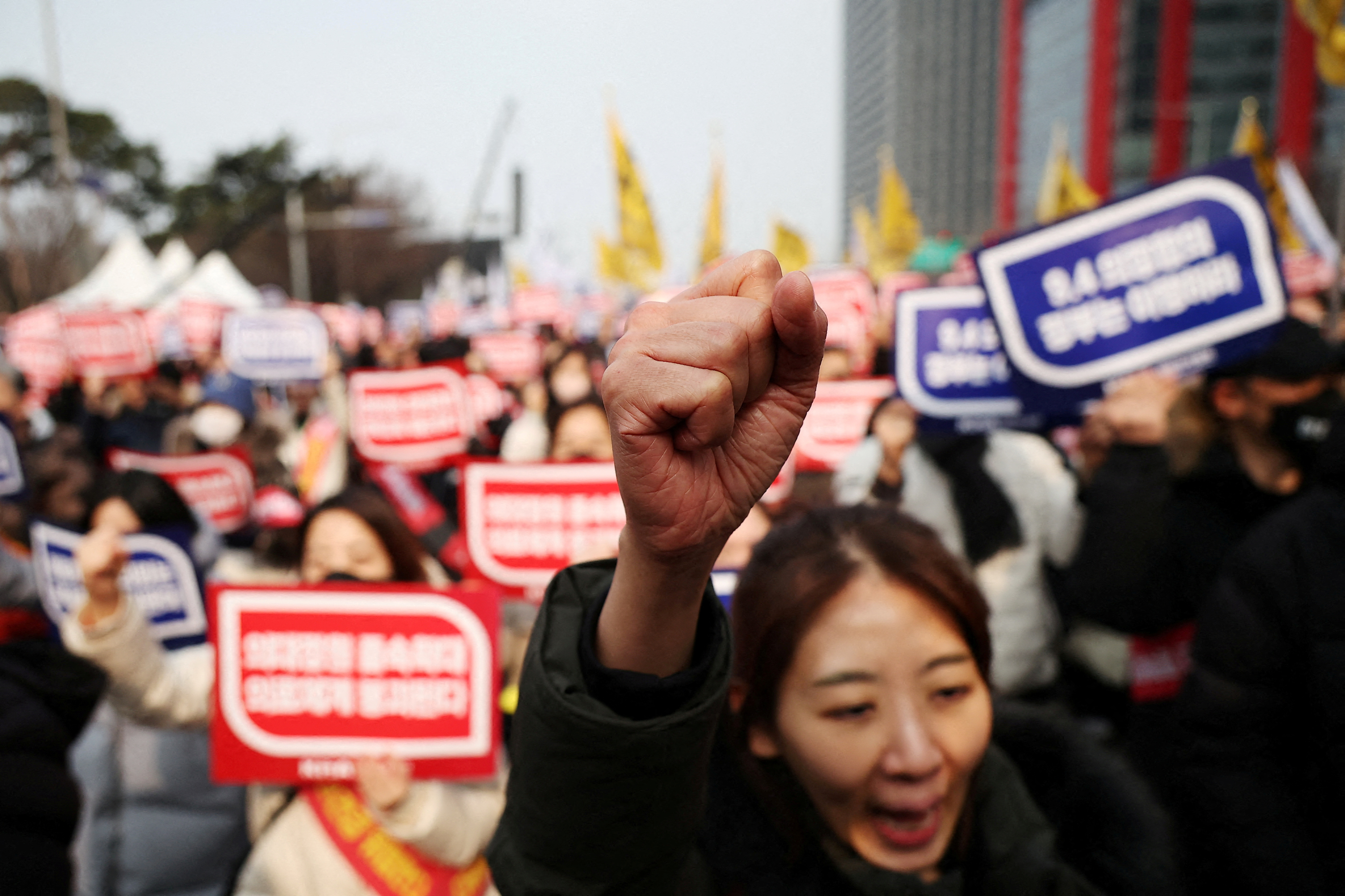 FILE PHOTO: South Korean doctors to hold a mass rally against govt medical policy