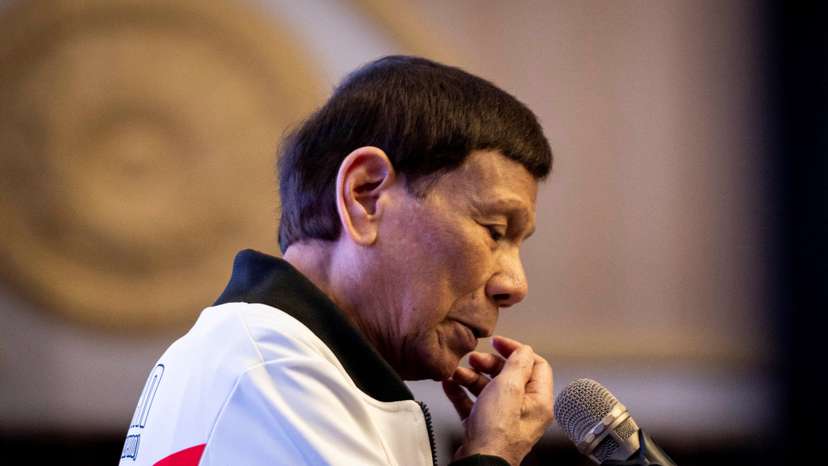 Former Philippine president Rodrigo Duterte attends PDP-Laban proclamation rally