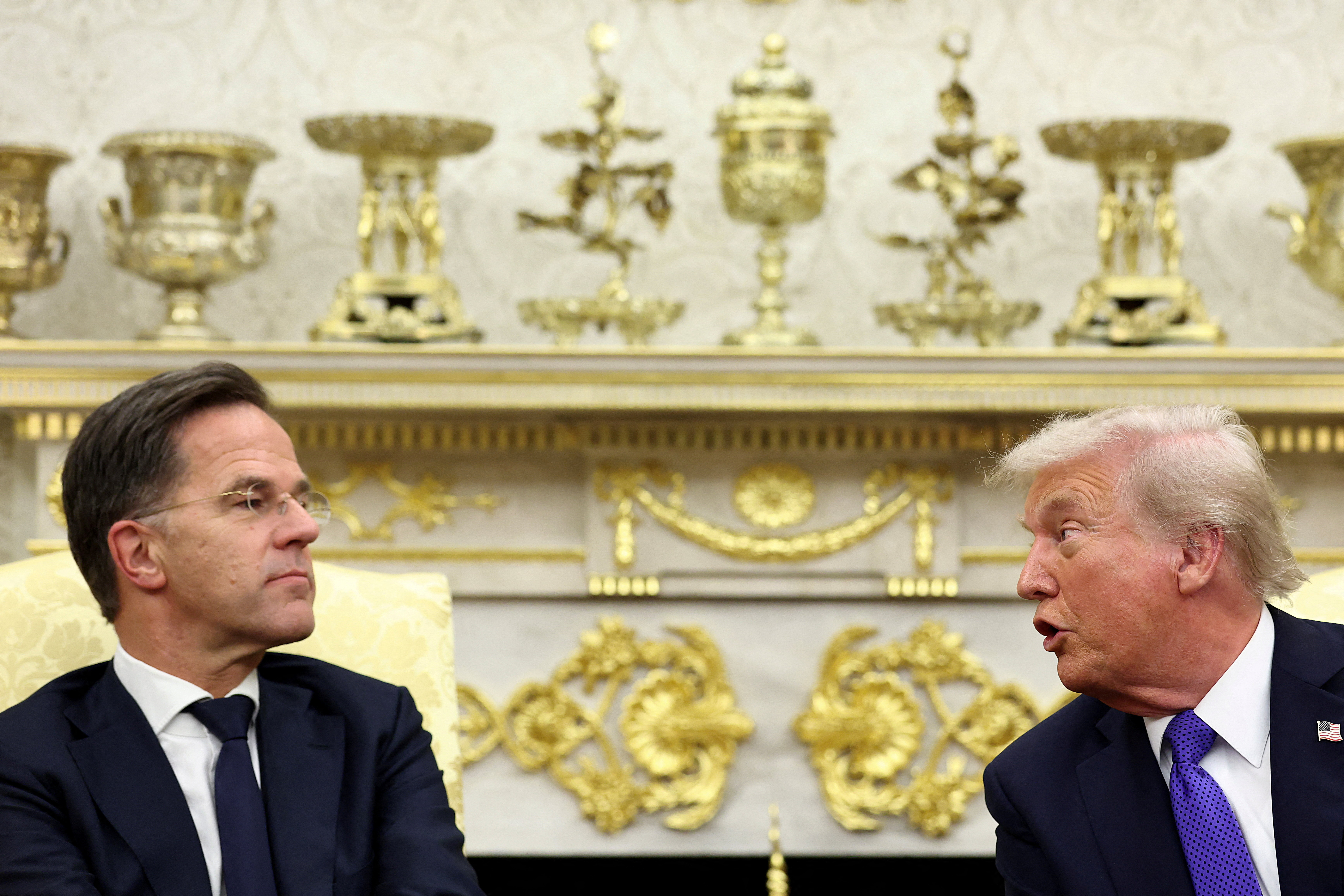 FILE PHOTO: U.S. President Trump meets with NATO Secretary General Rutte in Washington