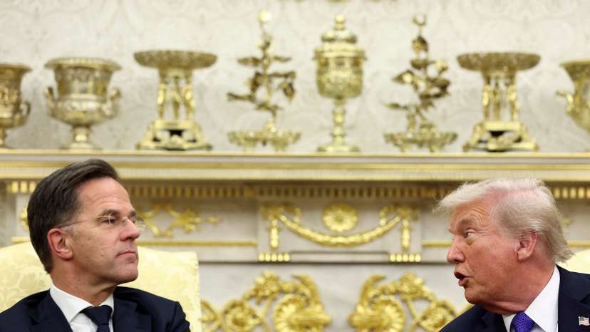 FILE PHOTO: U.S. President Trump meets with NATO Secretary General Rutte in Washington