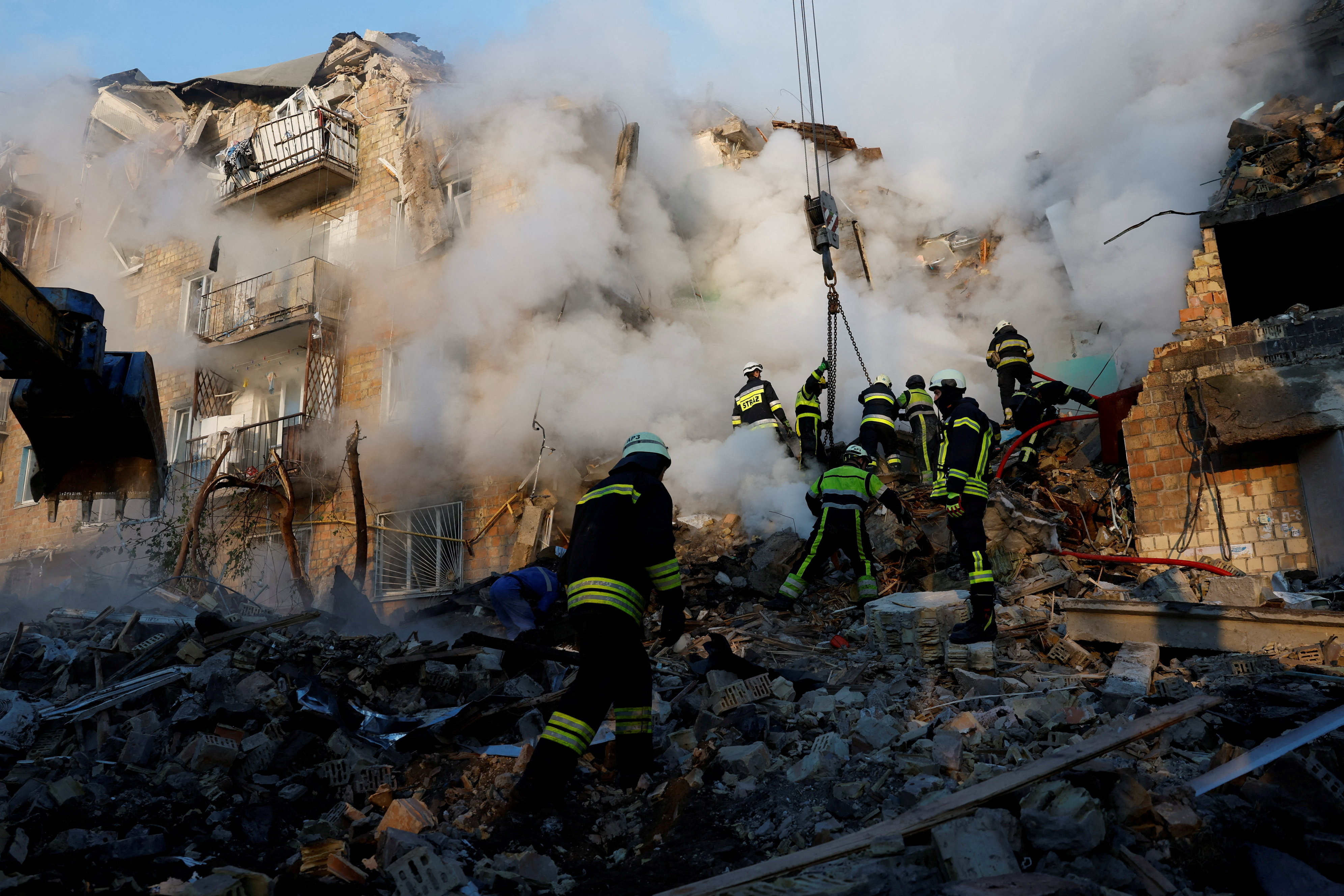 Aftermath of a Russian missile and drone attack in Kyiv