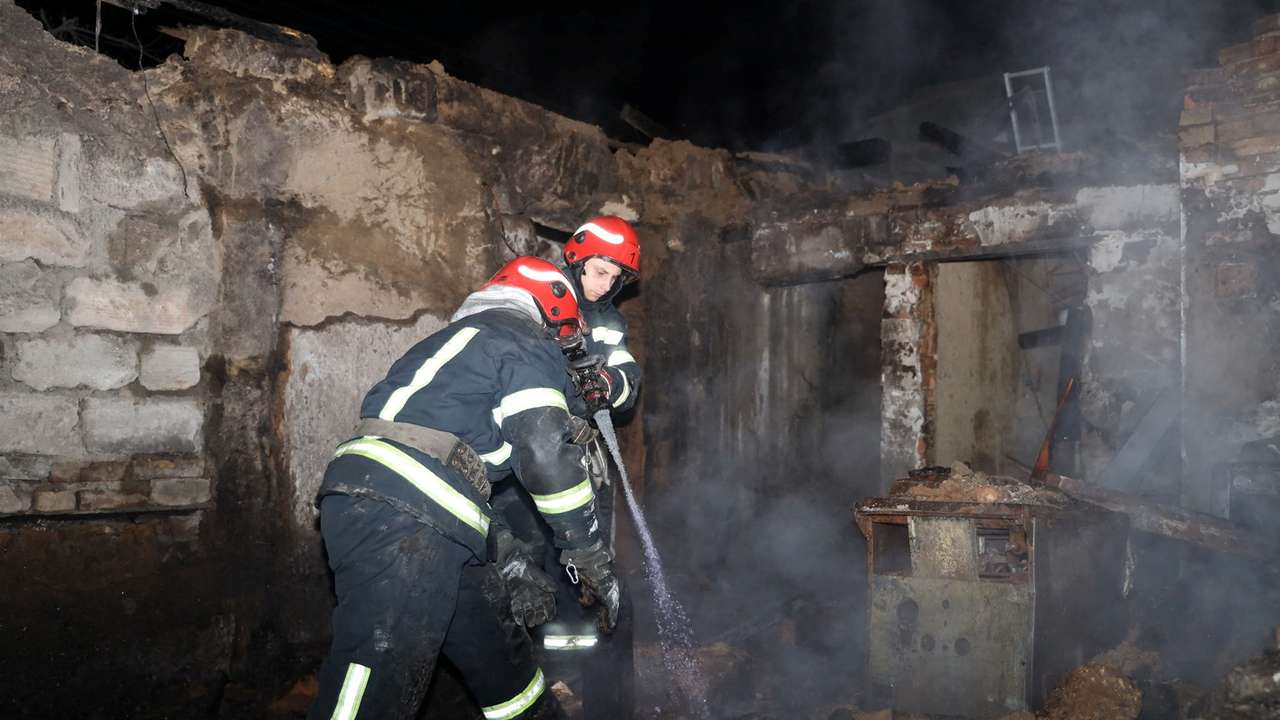 Aftermath of a Russian drone strike in Kropyvnytskyi