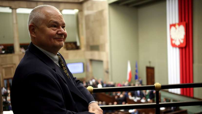 Poland's newly appointed central bank governor Glapinski attends a meeting at the Parliament in Warsaw