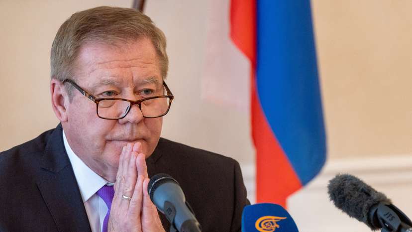 Russian ambassador to the UN Gatilov attends a briefing in Geneva