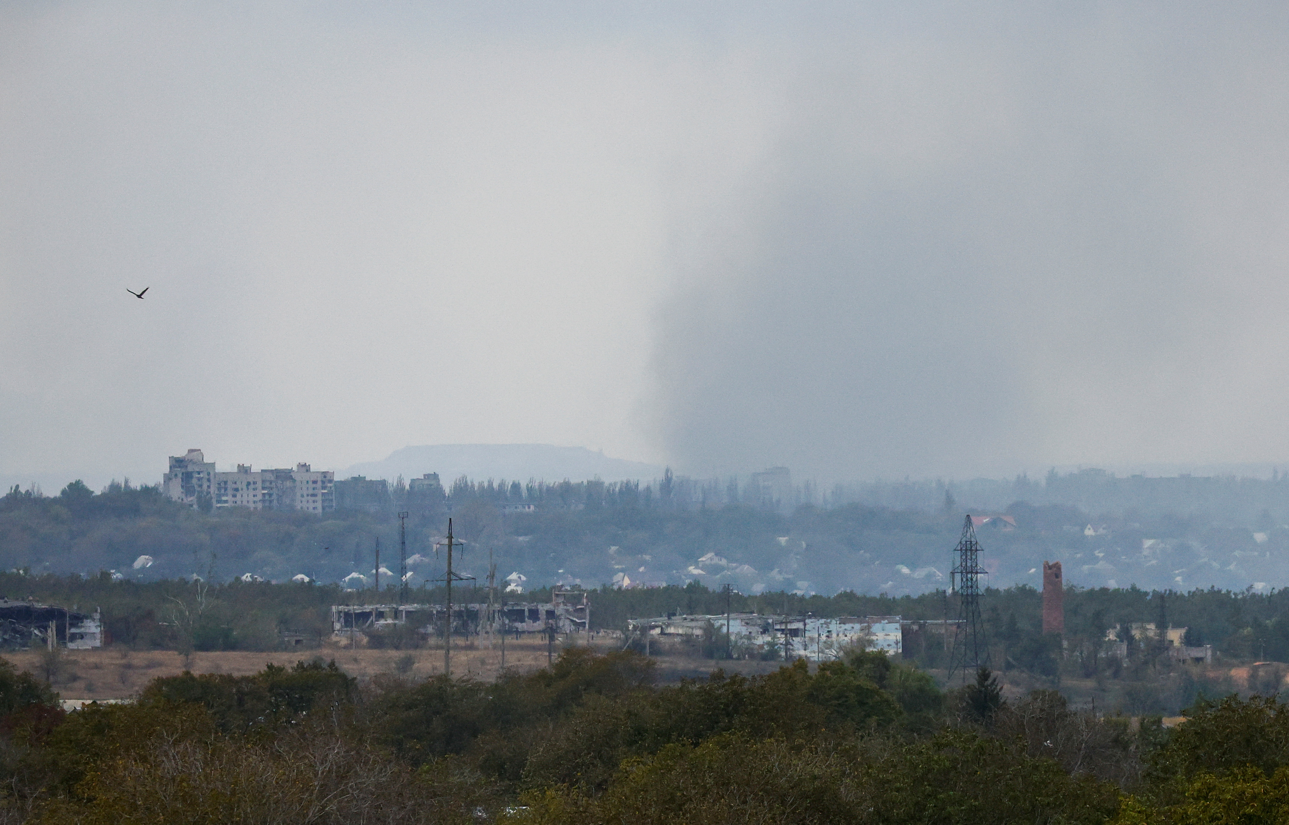 FILE PHOTO: A view shows the town of Avdiivka