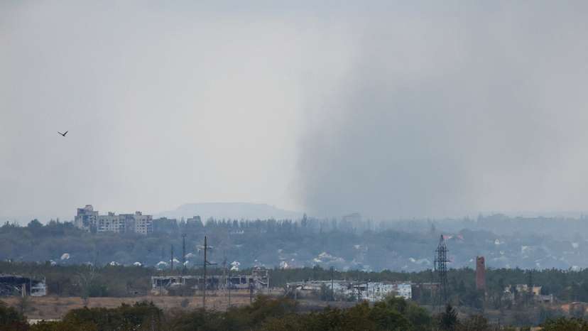 FILE PHOTO: A view shows the town of Avdiivka