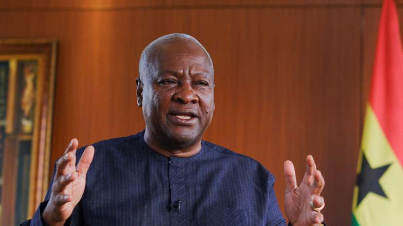 Ghana's President-elect John Dramani Mahama, speaks with Reuters in Accra