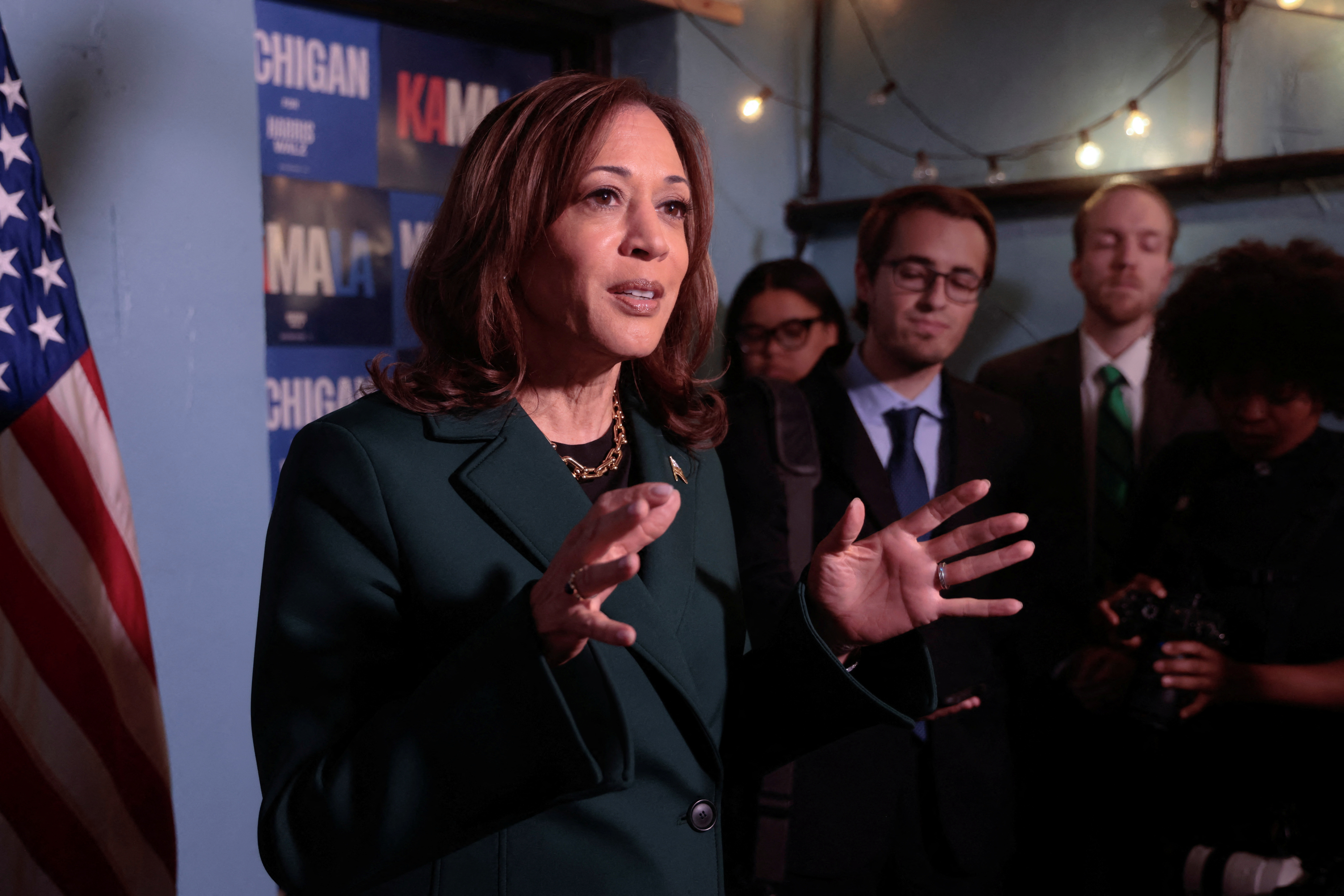 Democratic presidential nominee U.S. Vice President Harris attends campaign event in Royal Oak