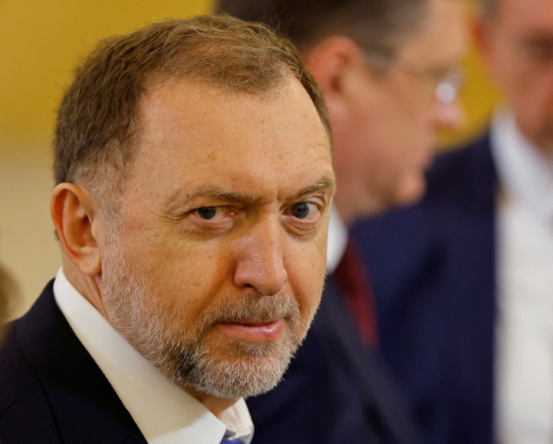 Russian billionaire Oleg Deripaska attends a ceremony in Moscow