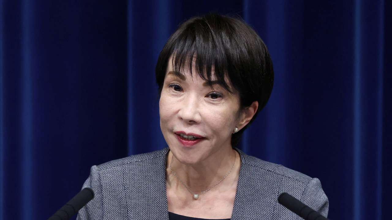 Japan's Prime Minister Sanae Takaichi speaks during a news conference at the Prime Minister’s office in Tokyo