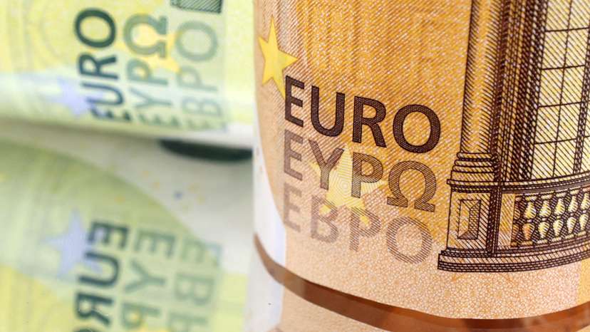 Illustration shows Euro banknotes