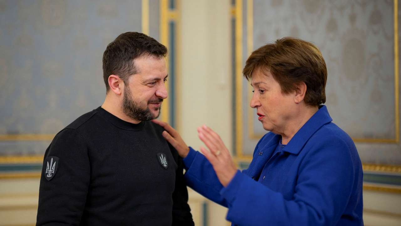 Ukraine's President Zelenskiy welcomes IMF Managing Director Georgieva in Kyiv