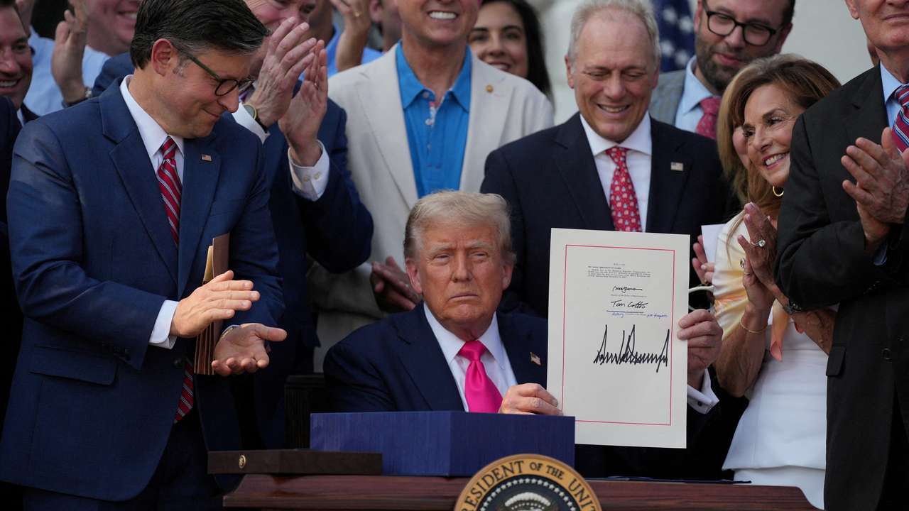 U.S. President Trump signs the "One Big Beautiful Bill Act," at the White House