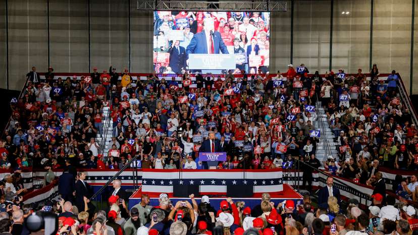 Republican presidential nominee and former U.S. President Trump attends a campaign event, in Scranton