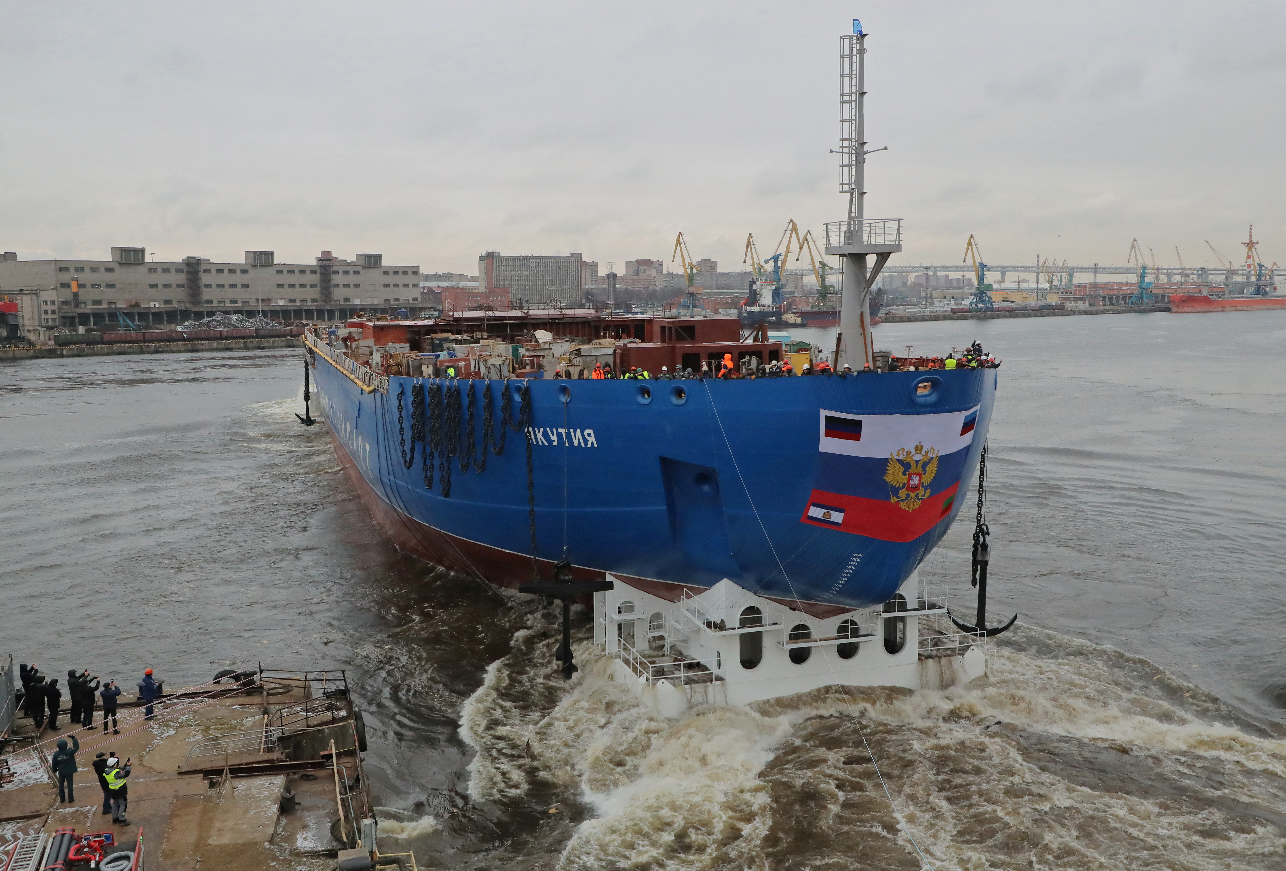 Launch ceremony for the nuclear-powered icebreaker "Yakutia" in Saint Petersburg