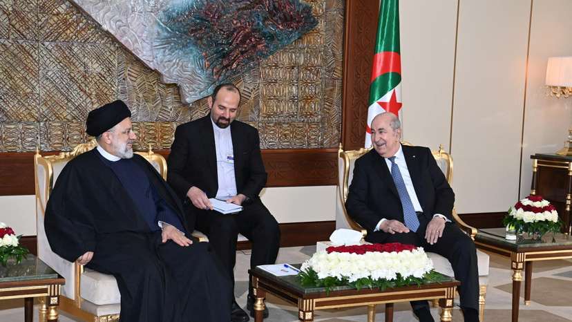 Algerian President Abdelmadjid Tebboune meets with Iranian President Ebrahim Raisi at El Mouradia Palace, in Algiers