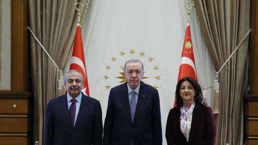 Turkey's President Erdogan meets with pro-Kurdish DEM Party delegation