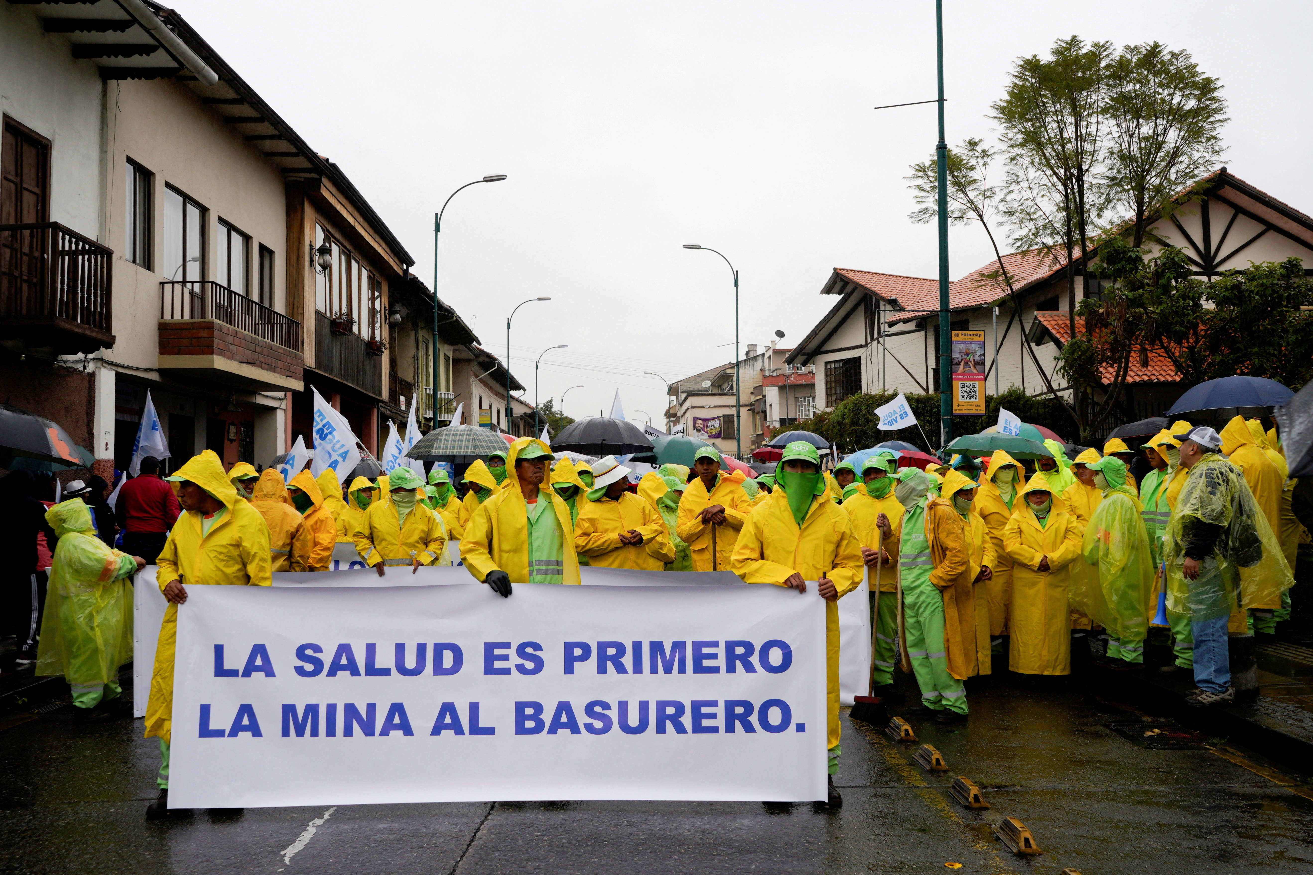 Protest in Ecuador against Dundee Precious Metals' Loma Larga mining project as groups demand protection of water sources