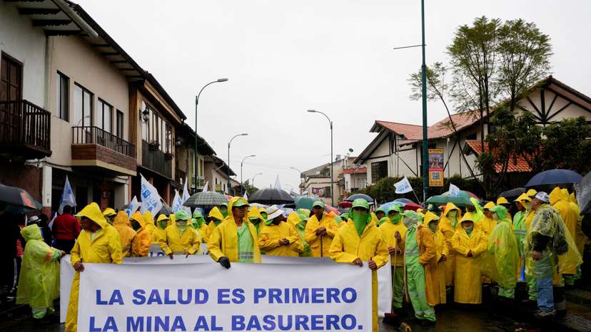 Protest in Ecuador against Dundee Precious Metals' Loma Larga mining project as groups demand protection of water sources