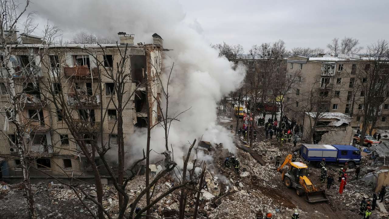 Aftermath of a Russian missile attack in Kharkiv