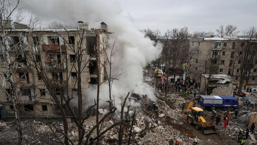 Aftermath of a Russian missile attack in Kharkiv