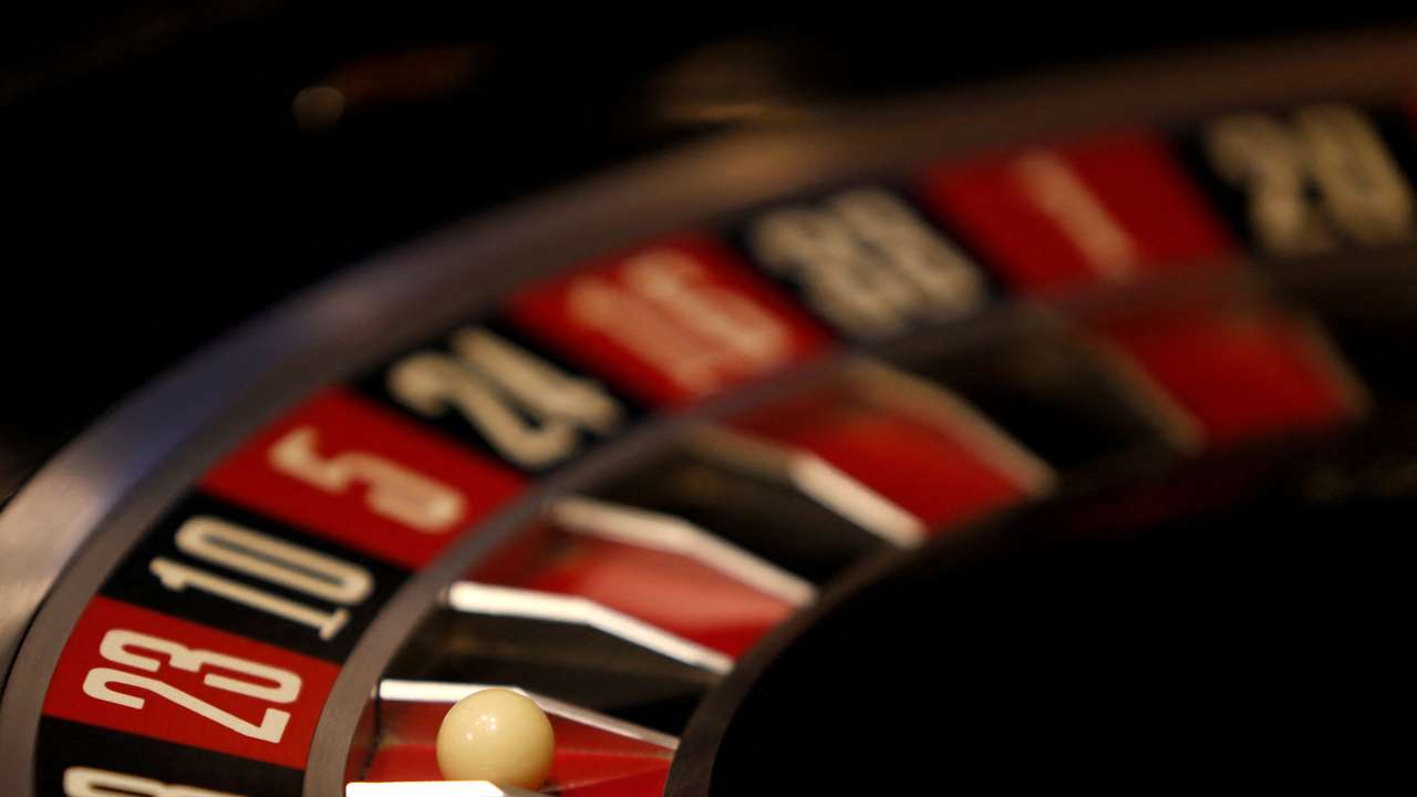 FILE PHOTO: The spinning wheel on a Roulette table is seen at the Dragonara Casino in St Julian's