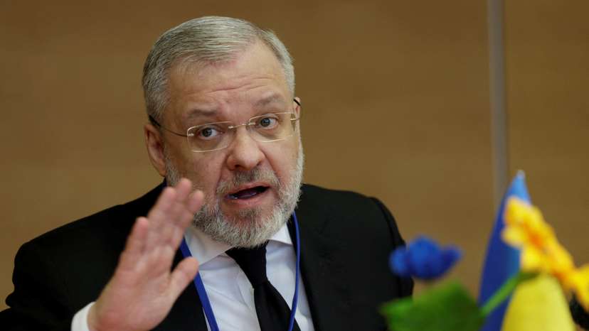 Ukrainian Energy Minister German Galushchenko attends a press conference at the U.N. nuclear watchdog IAEA in Vienna