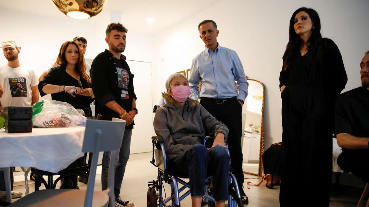 Parents of Noa Argamani, 26, who was filmed as she was being abducted during the deadly October 7 attack, in Tel Aviv