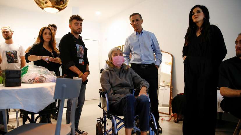 Parents of Noa Argamani, 26, who was filmed as she was being abducted during the deadly October 7 attack, in Tel Aviv