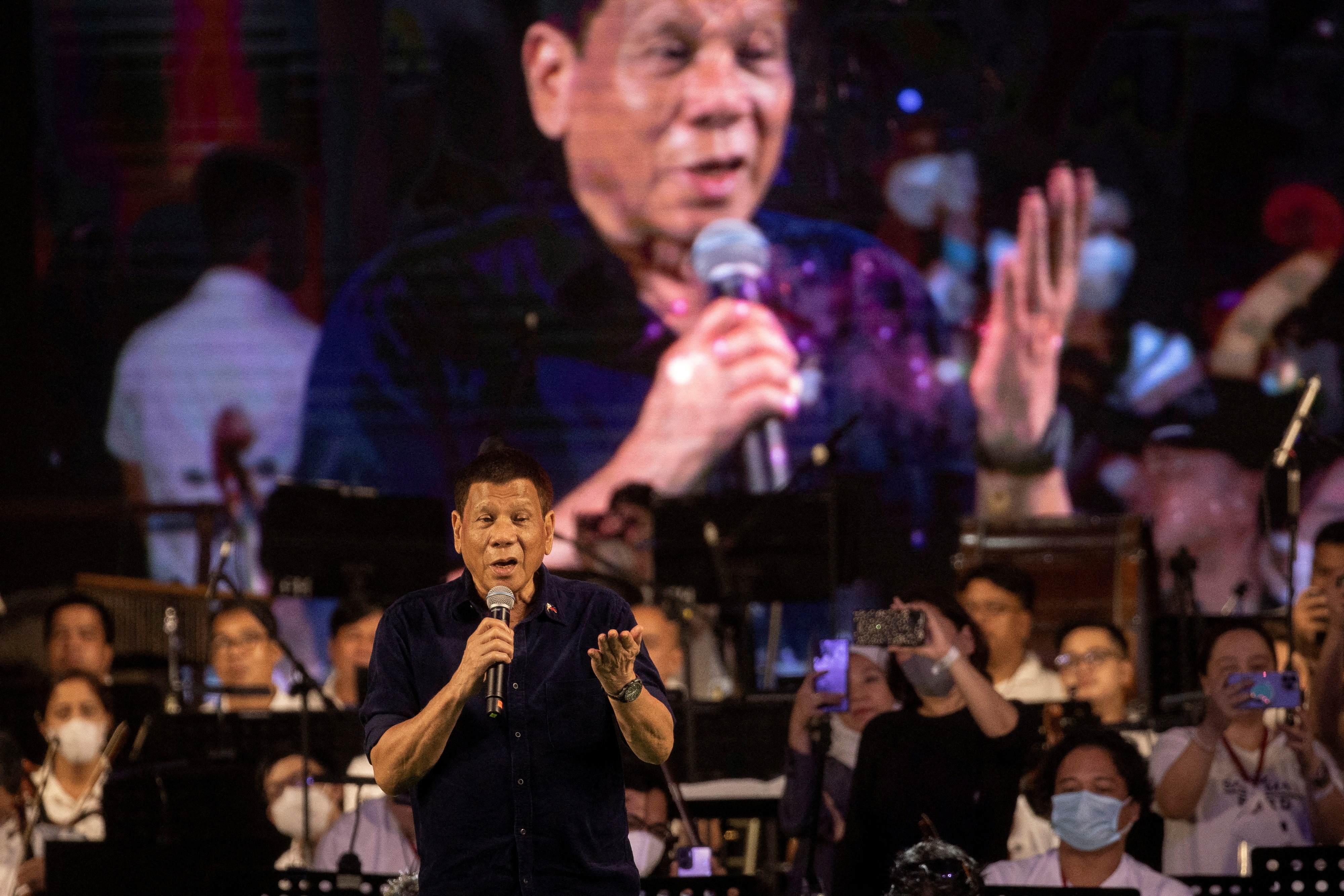 FILE PHOTO: Philippine President Rodrigo Duterte attends thanksgiving concert as he ended six-year term