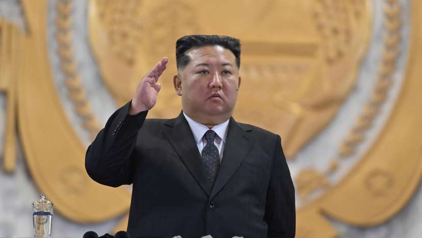 North Korean leader Kim Jong Un attends a military parade celebrating the 80th anniversary of the founding of the ruling Workers' Party of Korea (WPK), in Pyongyang