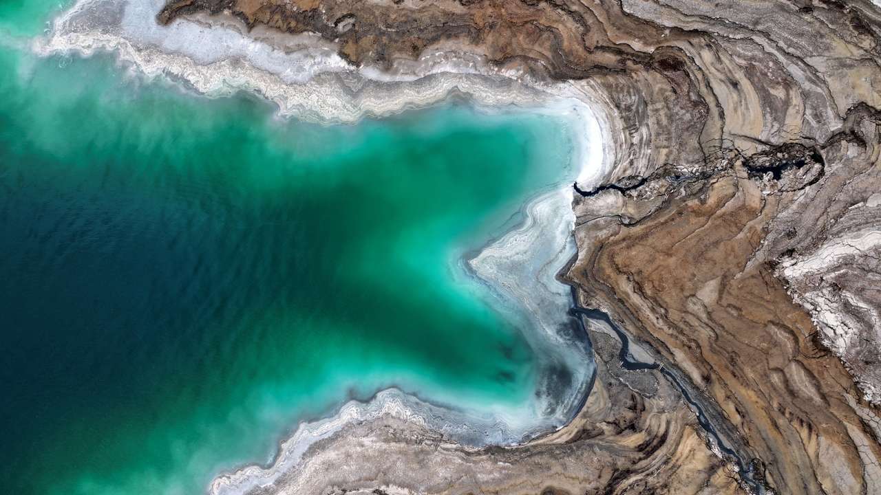 FILE PHOTO: Drone pictures of part of the Dead Sea near Ein Gedi