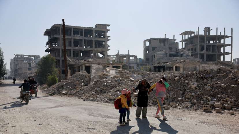 Scenes from al-Yarmouk Palestinian refugee camp, in Damascus