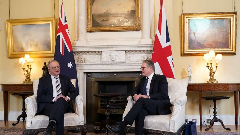 Britain's Prime Minister Keir Starmer meets Australian counterpart Anthony Albanese