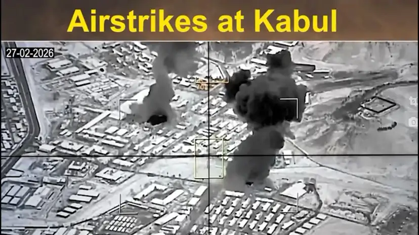 Smoke rises following what Pakistani and Taliban officials say are Pakistani strikes, in Kabul
