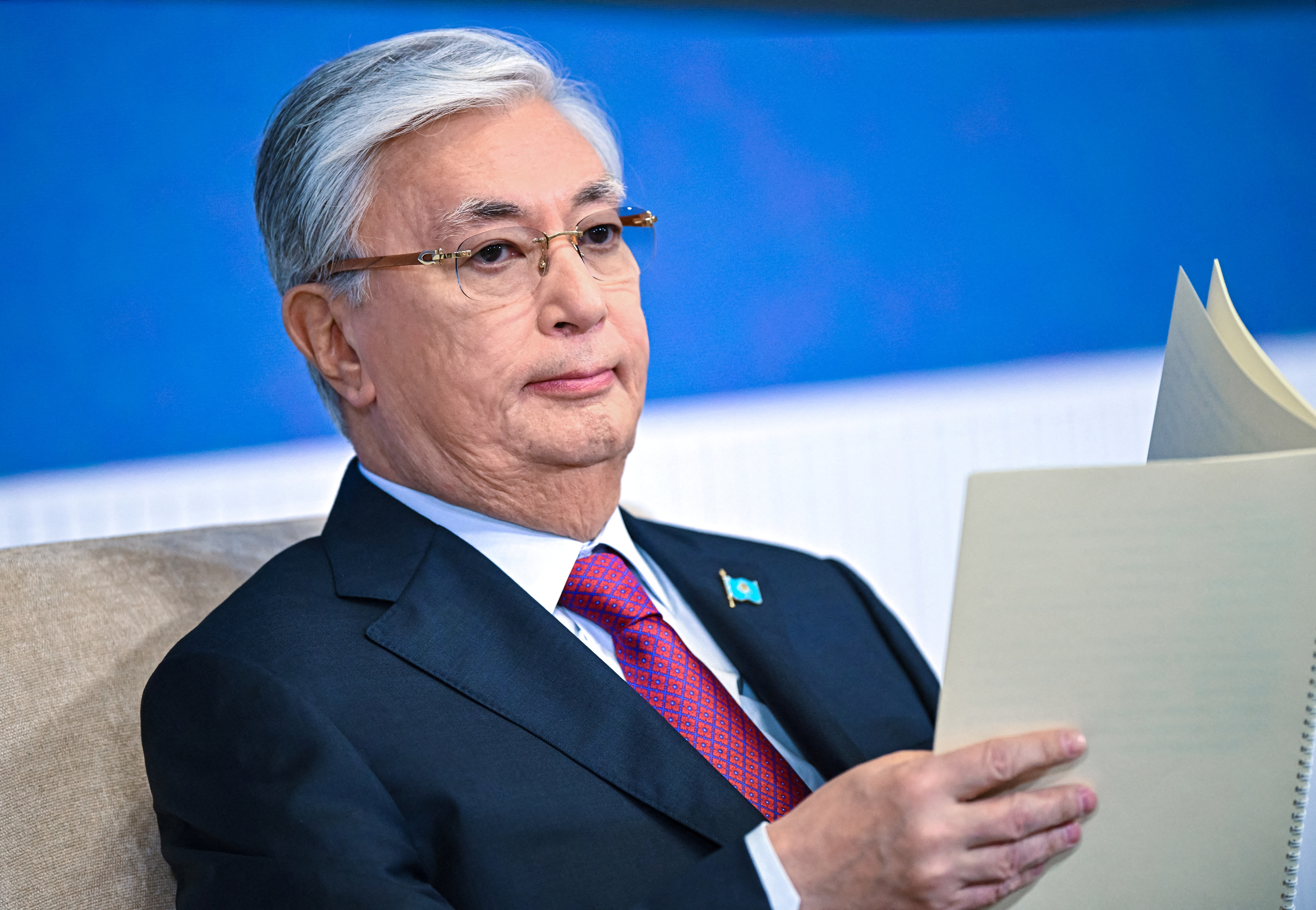 Kazakhstan's President Kassym-Jomart Tokayev attends the Eurasian Economic Forum in Minsk