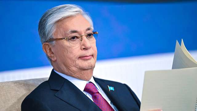 Kazakhstan's President Kassym-Jomart Tokayev attends the Eurasian Economic Forum in Minsk